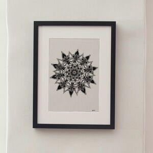 Large detailed mandala art original drawing